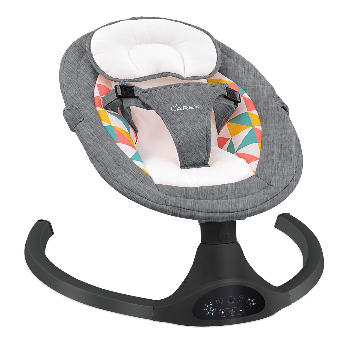 LAREX Baby Swings Electric Baby Swing Bluetooth Infant Swing Portable Rocker with 5 Speeds, 1 Seat Position, Remote Control, Bla