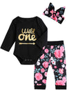 Shalofer 1St Birthday Girl Outfit Baby Girls First Birthday Outfit Wild One Floral Shirt(Black Long, 6-12 Months)