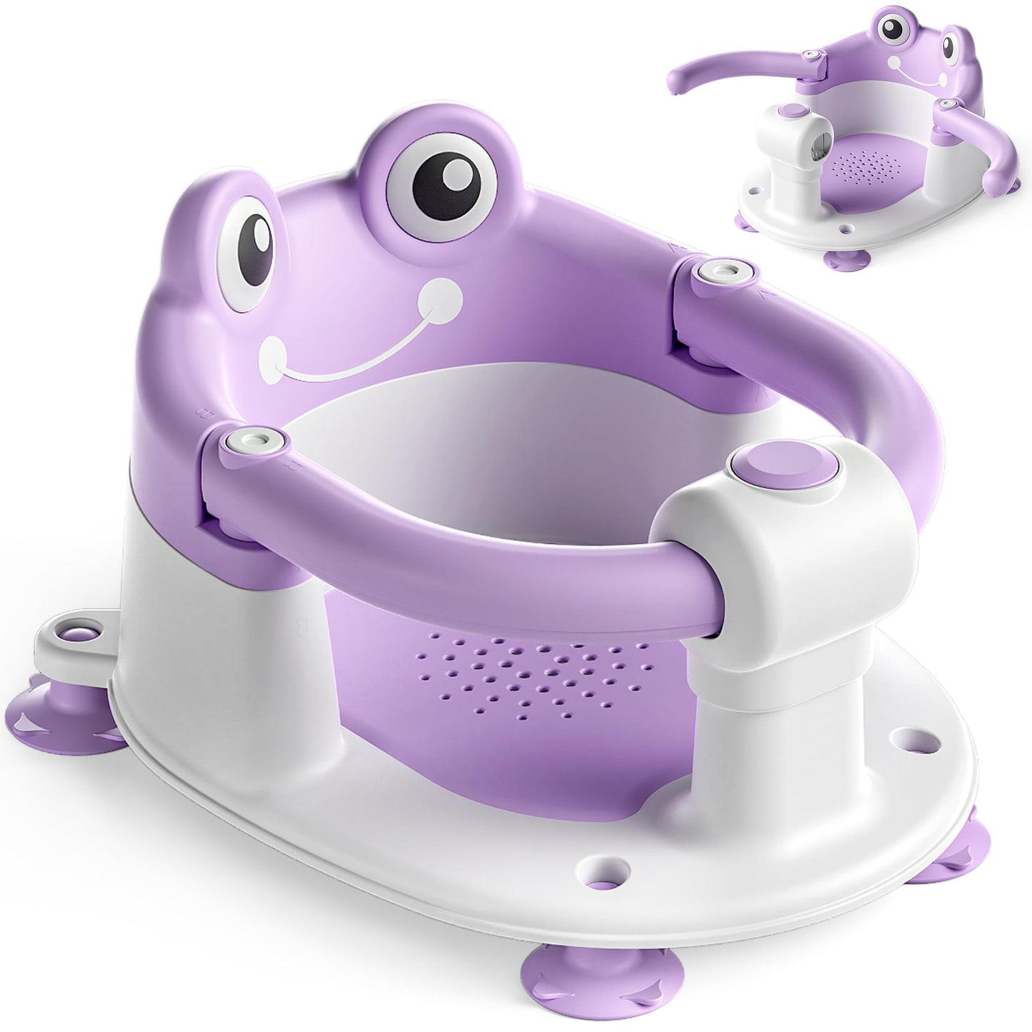 Baby Bath Seat for Babies 6 Months & Up - Toddler Bath Seats for Baby Sitting Up with 4 Suction Cups & Soft Cushion, Non-Slip In