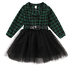 Younger Star Little Baby Girl Black And White Dress Buffalo Plaid Tutu Skirt Party Princess Formal Outfit Clothes (Green, 7-8 Ye