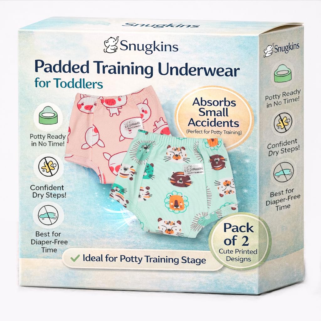 Snugkins Potty Training PullUp Pants | Padded Underwears For Babies/Kids/Toddlers. (In, Age, 3 Years, 4 Years, Pack Of 2 Pig