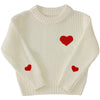 Boutikome Valentines Day Sweater Toddler Baby Girl Boy Heart Shirts Embroidery Knit Tops Spring Clothes Warm Winter Pullover(Whi