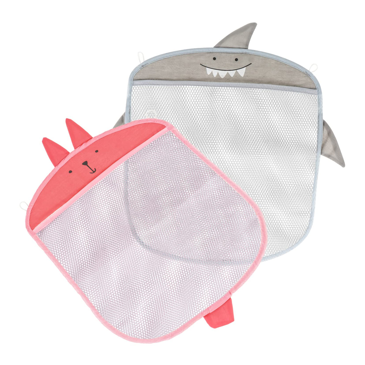 Hohopeti 2Pcs Wall Mounted Cartoon Mesh Bath Storage Pouch with Sucker Space Saving Hanging Organizer for Bath Odorless and Safe