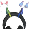 2X Demon Horns For Headset/Cosplay - Made In Usa - 20 Colors (Dual Blue/Lgreen)