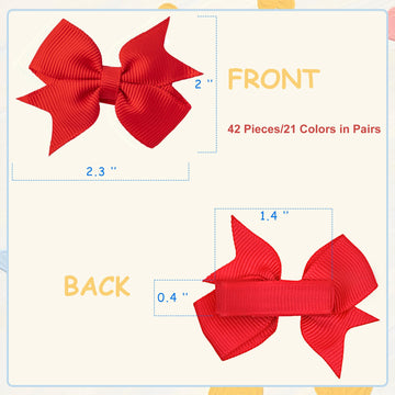 Hair Bows For Girls, 60Pcs 2' Fully Lined Alligator Hair Clips, Toddler Hair Accessories (30 Colors In Pairs)