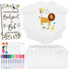 Goldge Dazzle At Baby Showers With A 37-Piece Diy Bib And Bodysuit Decorating Kit: 8 Bodysuits, 8 Bibs, 6 Stencils, 14 Markers,