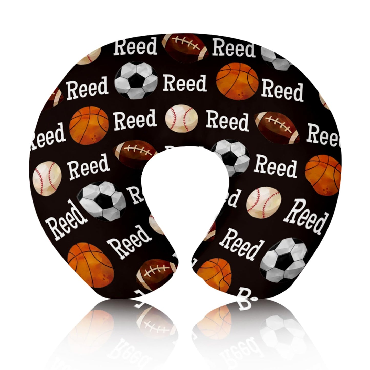 Rucekia Baby Nursing Pillow Cover - Personalized Name Ball Theme Breastfeeding U-Shaped for Bottle Feeding, Ultra Soft Comfortab