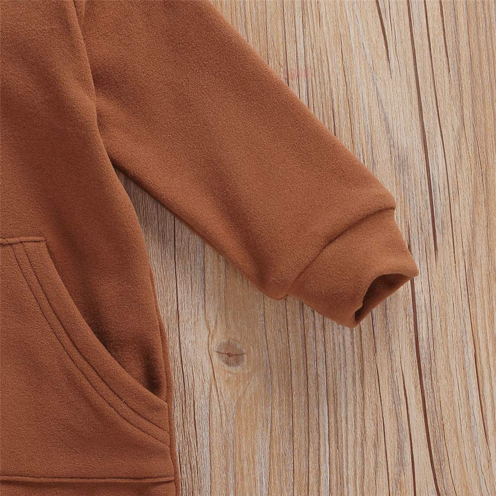 Fybitbo Infant Baby Boys Girls Clothing Zipper Hooded Jumpsuit Romper Long Sleeve Onesie Fall Winter Outfit Warm Clothes (A Coff