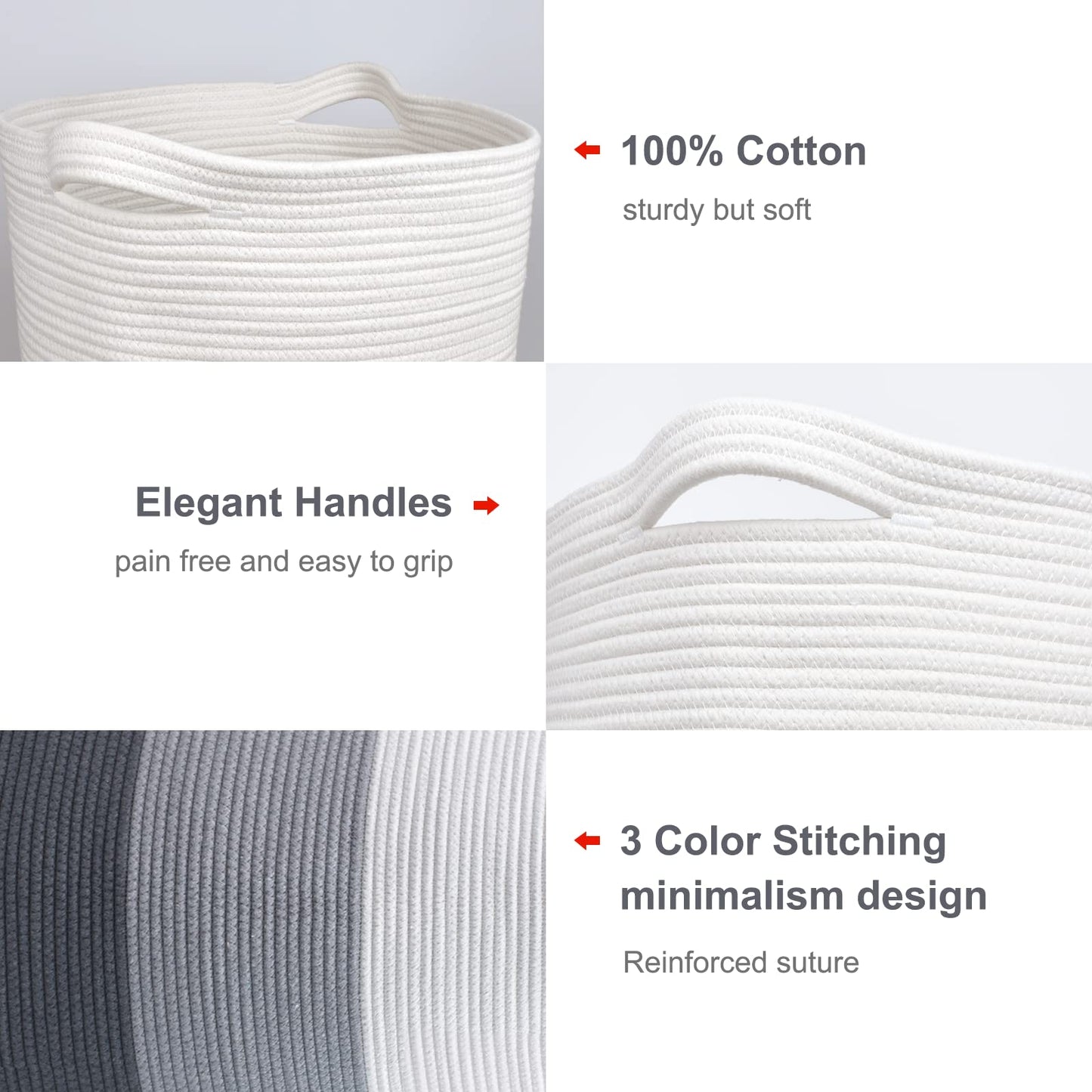 Bosroty Large Laundry Hamper Basket For Girls Boys Kids 72L, Nursery Hamper, Tall Laundry Basket, Blanket Basket, Clothes Basket