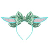 Bianbaistar Yodaears Headband Mouse Ears Headband For Women Velvet Hair Bow Headwear For Girls&Boys - Sparkle Sequins Mouse Hair