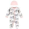 Hudson Baby Baby Girls Preemie Sleep Play Cap And Toddler T Shirt Set, Pink Safari, Preemie Us