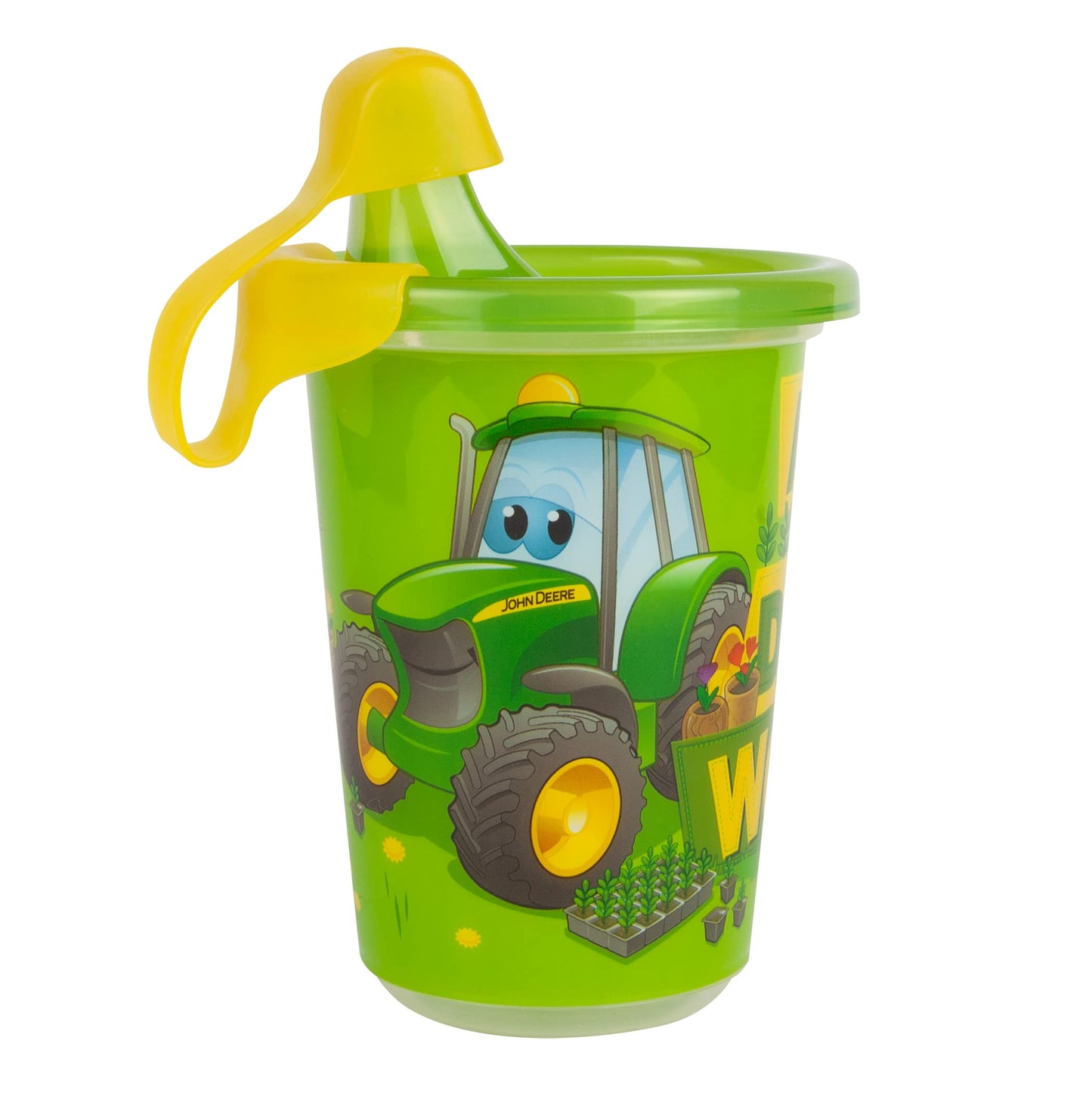 The First Years Take & Toss John Deere Sippy Cups - Reusable Toddlers Cups With Lids - Kids Party Pack With 2 Travel Caps - 10 O