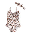 Mioglrie Baby Girl Swimsuit Infant Bathing Suits Newborn 0-3 Month For Girls Summer Beach Swim Suit Leopard Print One Piece Swim