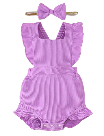 Fullfamous Infant Baby Girl Clothes Outfits Romper Spring Summer Clothing Onesie Bodysuit Jumpsuit Ropa De Bebe Nia Purple 3-6 M