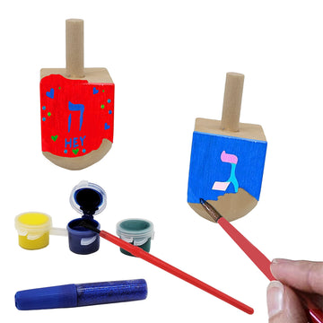 Hanukkah Wood Dreidels, Design Your Own Game, Diy 1.5' Inch Unfinished Natural Wooden Chanukkah Dreidels (30-Pack)