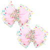 2Pcs Hair Clip, Pink Bow Hair Clips For Baby Girls 4Th Birthday Party Decorations