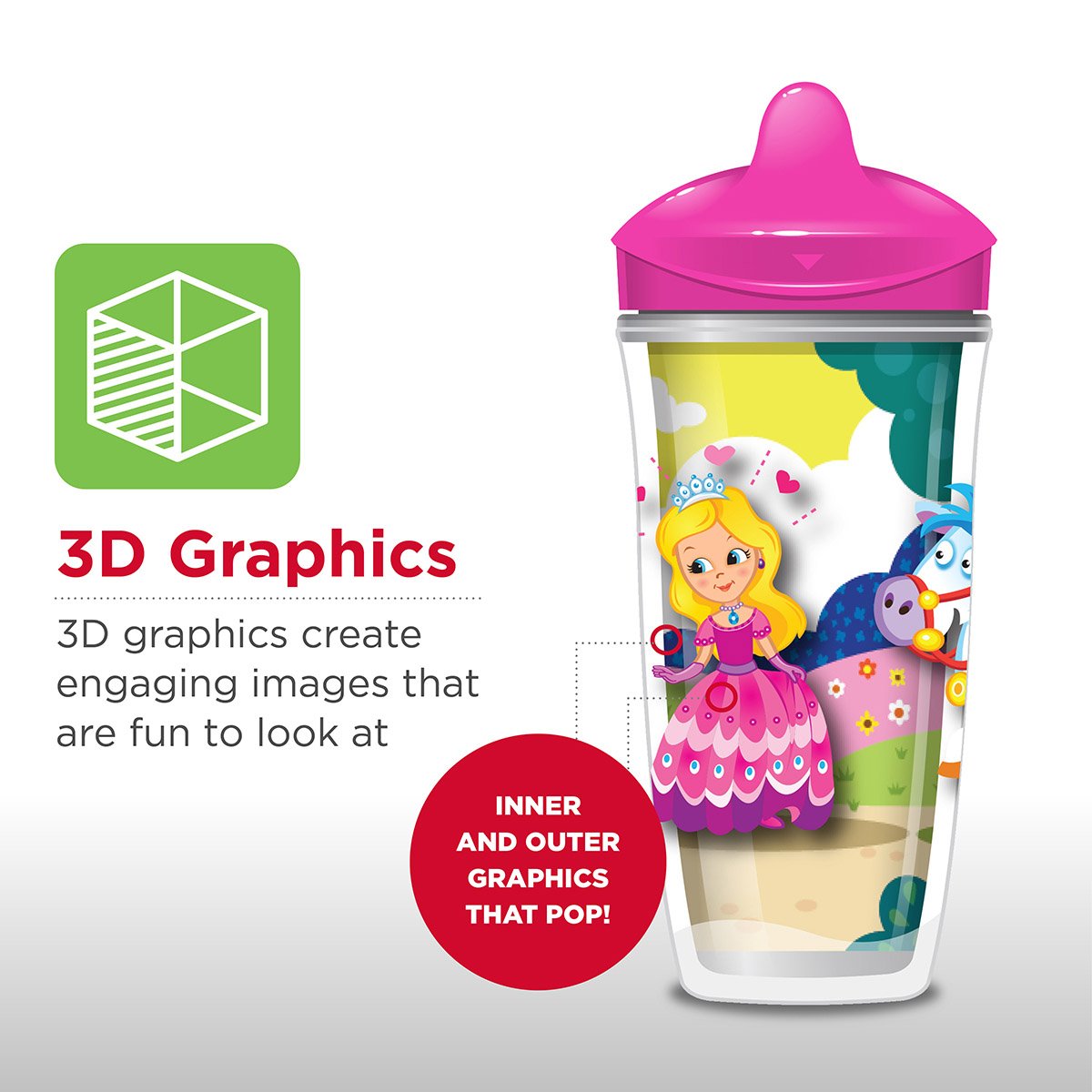 Playtex Sipsters Stage 3 Peppa Pig Spill-Proof, Leak-Proof, Break-Proof Insulated Toddler Spout Cups For Girls - 9 Ounce - 2 Cou