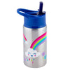 Stephen Joseph Stainless Steel Water Bottles, 18 Oz, Straw Lid, Reusable Tumbler, Insulated, Rainbow