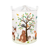 Clastyle 63L Large Woodland Animal Tree Kid Laundry Hamper With Handle For Boy Girl Collapsible Clothes Toy Storage Basket With