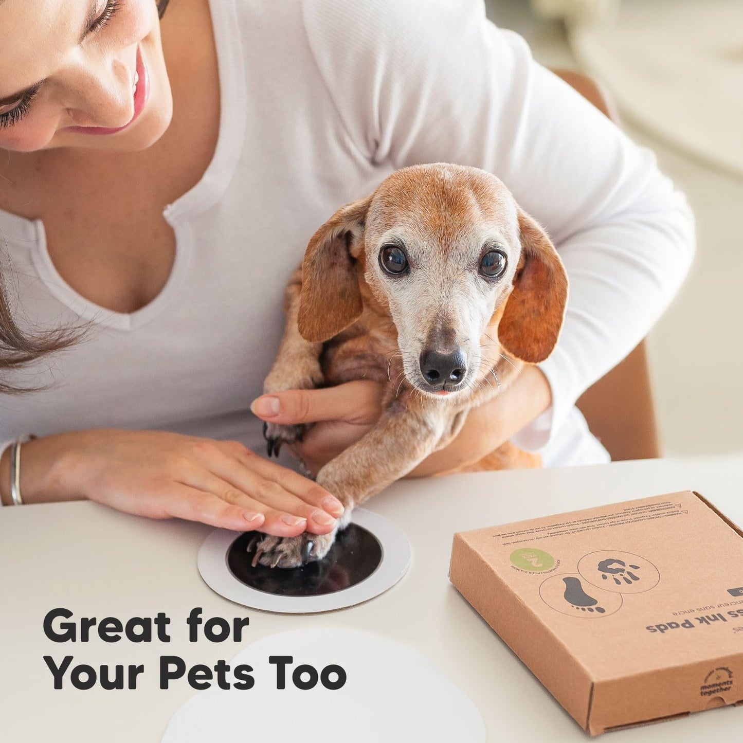 2-Pack Round Inkless Hand And Footprint Kit - Ink Pad For Baby Hand And Footprints - Dog Paw Print Kit,Dog Nose Print Kit - Baby