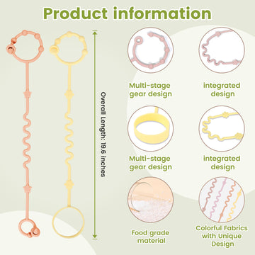 Rtmok Toy Straps For Baby, Silicone Setpacifier Clip,Applies To Car Seat Toy,Teether Toy,High Chair,Stroller Accessories,Baby To