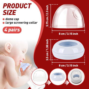 4-Pack Philips Avent Bottle Rings & Caps, Replacement Screw Rings For Natural Plastic & Glass Bottles