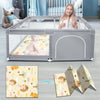 Fshibila Baby Playpen With Mat, Baby Playpens For Babies And Toddlers, Baby Fence Play Pen For Indoor & Outdoor, Sturdy Safety P