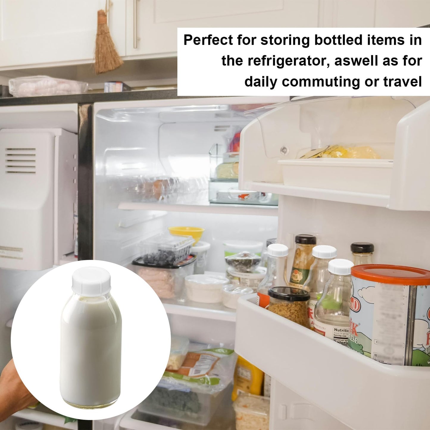 Tinoaly 12Pcs Narrow Baby Bottle Caps For Dr Brown, Medela, Ameda (White, Bpa-Free, Leakproof, Reusable, Dishwasher Safe)