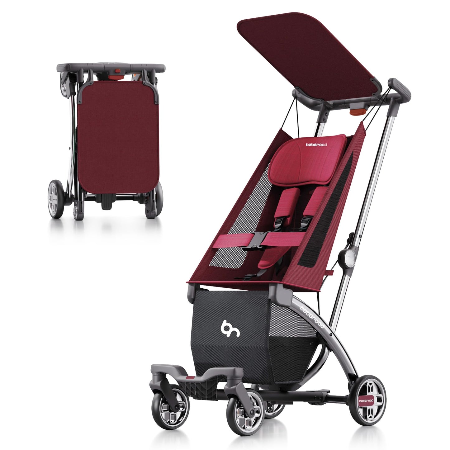 Beberoad Love R1 Auto-Folding Ultra Lightweight Travel Stroller for Airplane, Small Compact Stroller for Babies and Toddlers wit