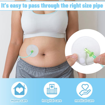 56 Pack G Tube Button Covers G Tube Pads Holder Peritoneal Abdominal Feeding Tube Supplies Soft Absorbent Cotton Pads Nursing Pa