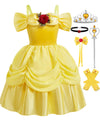 Axaxa Belle Costume For Girls Belle Dress Birthday Party Halloween Costume Cosplay Dress Up For Girls