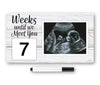 Brothers Bench Weeks Until We Meet You Magnetic Ultrasound Picture Frames, Rustic Sonogram Picture Frame, Farmhouse Nursery Deco