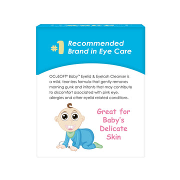 Ocusoft Baby Eyelid And Eyelash Cleanser, Pre-Moistened Towelette, White/Blue 20 Count