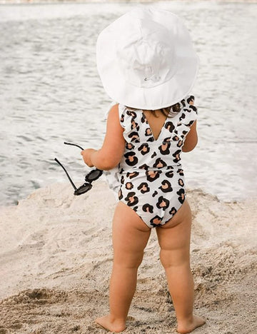 Kangkang Baby Girl Swimsuit 12-18 Months Baby Swimsuit Girl One Piece Swimsuit Swimsuit Baby Girl Sunsuit Leopard Print Ruffled
