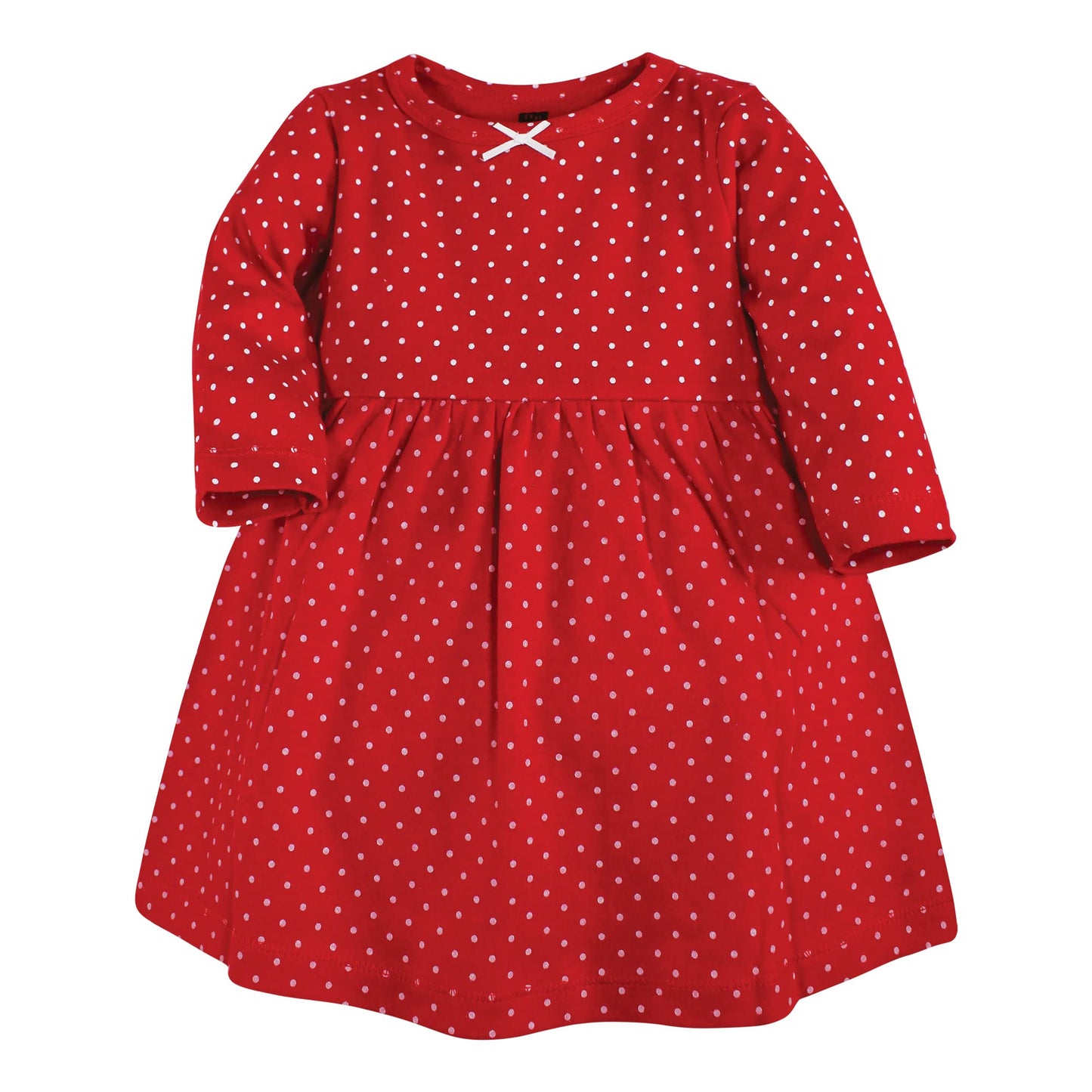 Hudson Baby Girls' Cotton Dresses, Poinsettia Dot, 7 Years