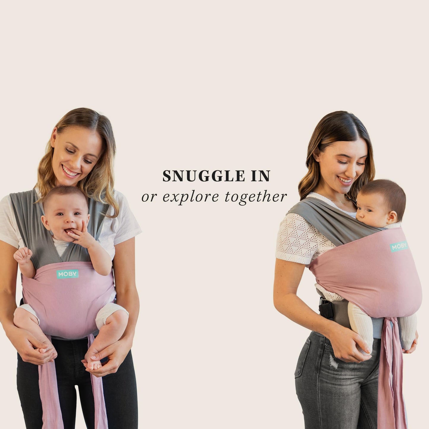 Moby Baby Wrap Carrier Easy-Wrap for Newborns to Toddlers (8-33lbs), Infant Sling Carrier, Lightweight & Hands Free Design for M