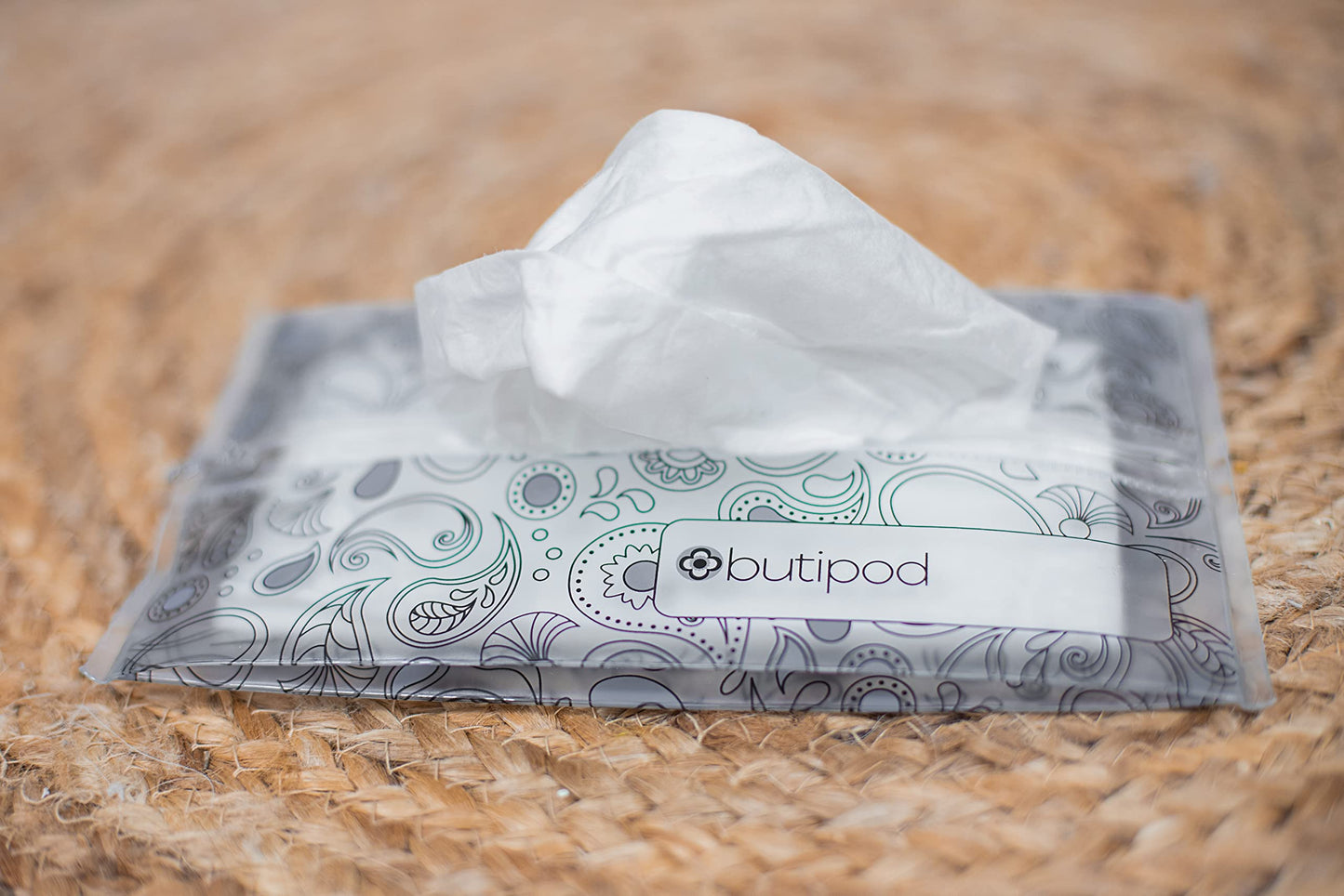 Butipods Reusable Travel Wipes Case - Portable Moisture-Retaining Pouch, Slim Holder, Convenient Container For Diaper Bag, Dispe