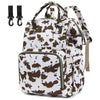 Yusudan Cow Print Diaper Bag Backpack for Baby Girls, Mom Waterproof Large Nappy Bags for Women (Brown)