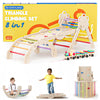 Cosyland Pikler Triangle Set 8 In 1 - Adjustable 3-Level Montessori Climbing Toys For Toddlers 18M-6Y, Foldable Wooden Indoor Ju