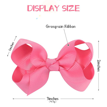 80Pcs 3Inch Hair Bows For Girls Grosgrain Ribbon Toddler Hair Accessories With Alligator Clips For Toddlers Baby Girls Kids Teen