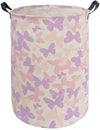 ACMUUNI Butterfly Storage Basket Canvas Clothes Baby Laundry Hamper Pink Gift Laundry Bins Storage Hamper for Kids Boys and Girl