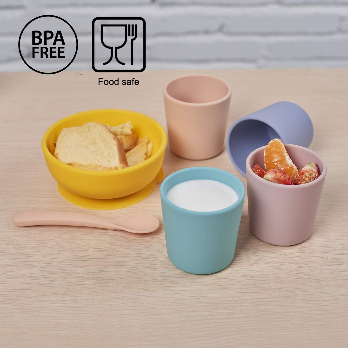 Silicone Toddler Cup 5 Oz, First Open Cup For Toddlers 1-3 Years Old, Unbreakable Open Cup For Baby Non-Smell, Anti-Slip, Dishwa