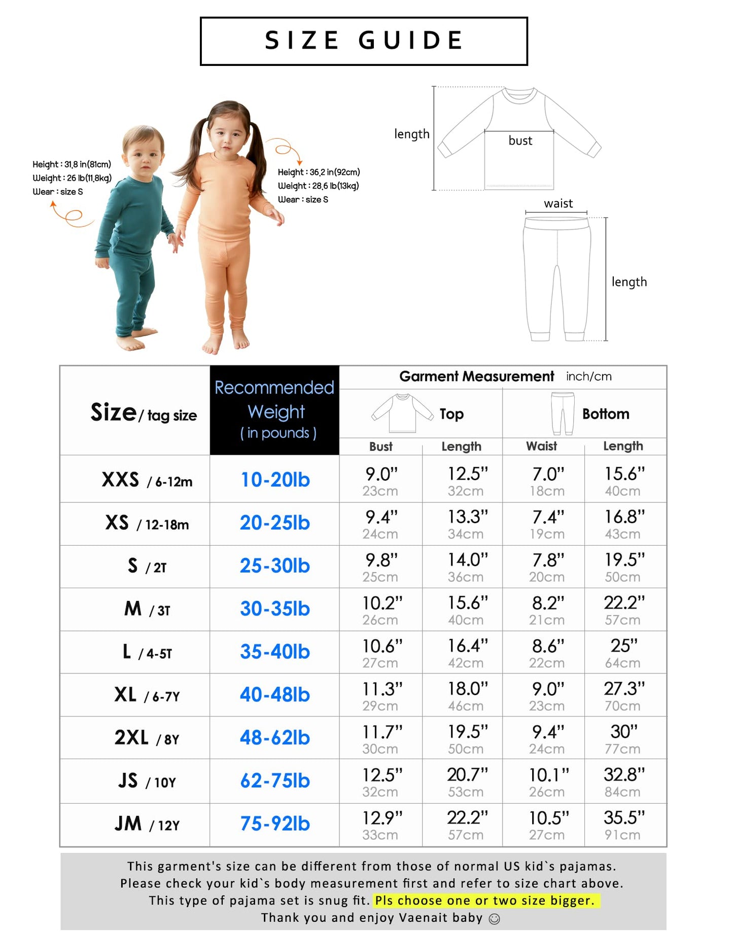 Vaenait Kids Toddler Long Sleeve Modal Sleepwear Pjs 2Pcs Set Modalraglan Black&Beige Xs