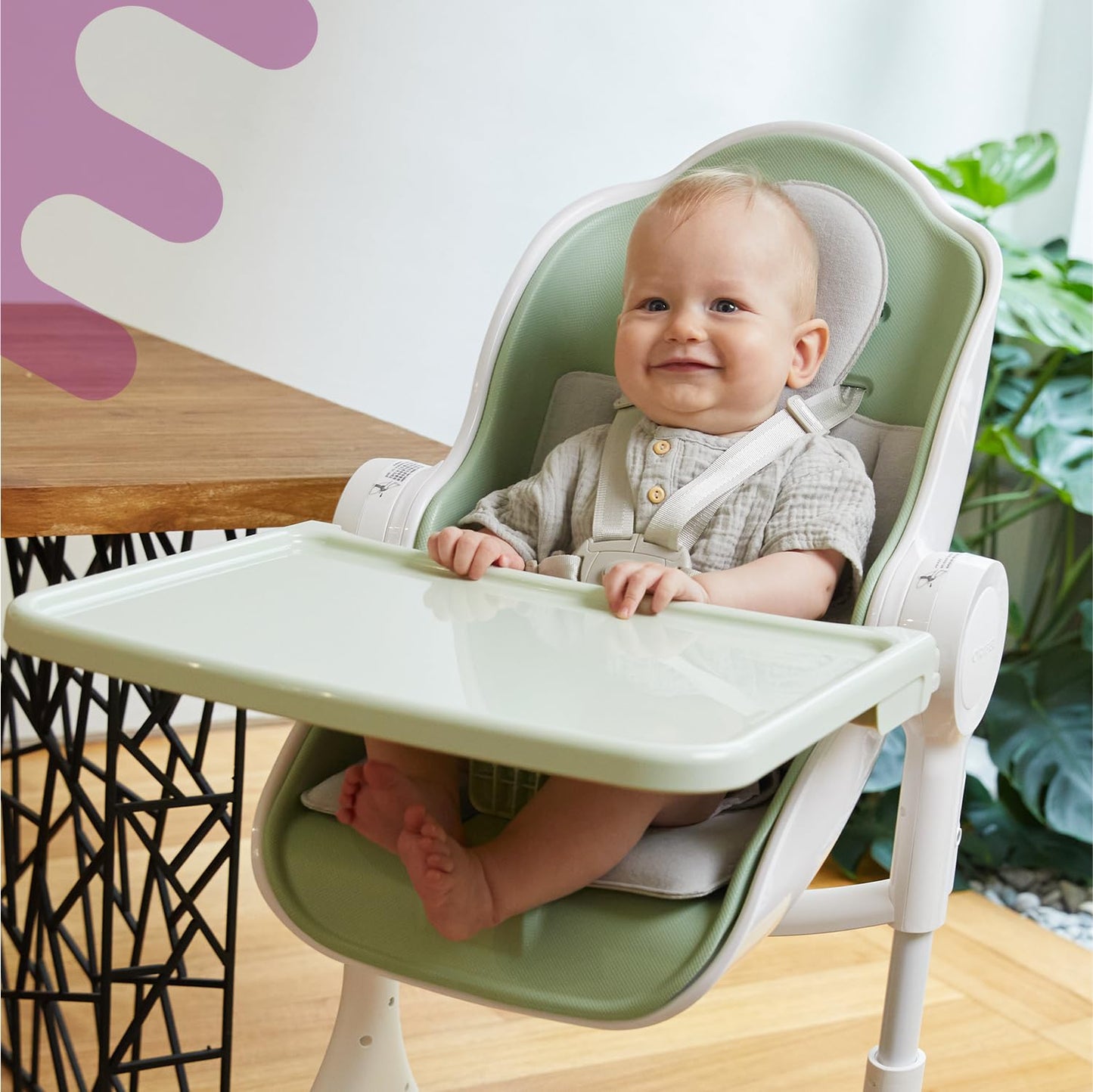Oribel Cocoon Z High Chair & Baby Lounger | Perfect High Chair For Toddlers/Newborns | Glides Easily On All Surfaces | Secure Lo