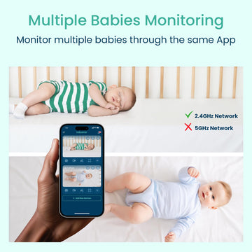 Babysense 2Peek Video Baby Monitor, Wifi Security Camera With Auto Tracking (2Pcs), 3Mp Super Hd, Intelligent Motion & Sound Det