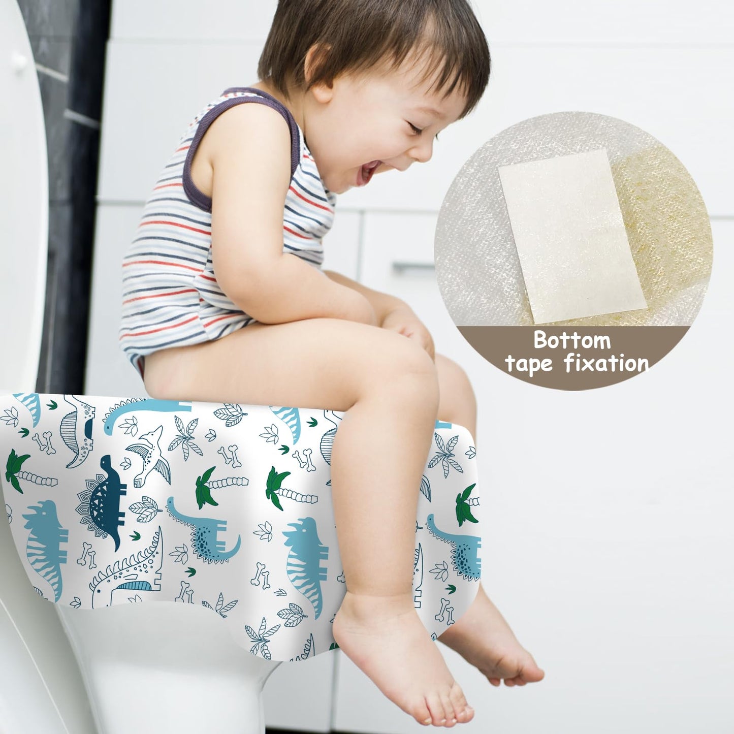 Deeki Toilet Seat Covers Disposable, 60 Pcs Xl Waterproof For Kids Adults, No-Slip Clean Safety Covers For Toddler Potty Trainin