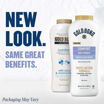 Gold Bond Ultimate Comfort Body Powder 10 Oz. (Pack Of 2), Talc-Free Formula With Aloe & Chamomile