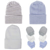 Baby Caps And Mittens Newborn Hospital Beanie Hats No Scratch Gloves Soft Babies Gift Set For Boys Girls (Style 5)