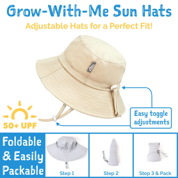 Jan & Jul Beach Toddler Bucket Hat With Sun Protection 100% Cotton (M: 6-24 Months, Navy)