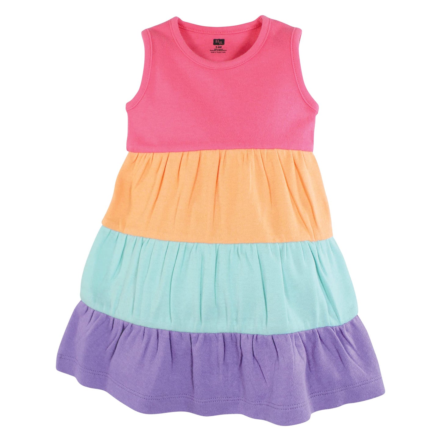 Hudson Baby Baby-Girls Cotton Dresses, Rainbow Stripe, 12 Years